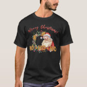 "Santa" en "Gingerbrood" Ho-Ho-Ho Vibrant Print T-shirt (Voorkant)