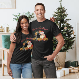  "Santa" en "Gingerbrood" Ho-Ho-Ho Vibrant Print T-shirt