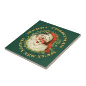 Santa en Green Pine Lijst Tegeltje (Zijkant)