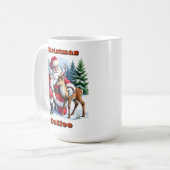 Santa en jonge rendieren in de winter koffiemok (Voorkant links)