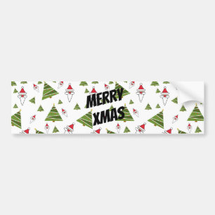 Santa- en kerstboom aanpassen bumpersticker