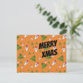 Santa- en kerstboom aanpassen feestdagenkaart (Staand voorkant)