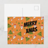 Santa- en kerstboom aanpassen feestdagenkaart (Voorkant / Achterkant)