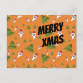 Santa- en kerstboom aanpassen feestdagenkaart (Voorkant)