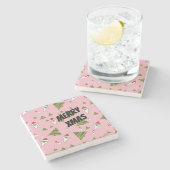 Santa- en kerstboom aanpassen stenen onderzetter (Zijkant)