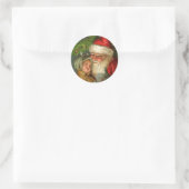 Santa en Kind BFF  Kunst Kerst Kaarten Ronde Sticker (Tas)
