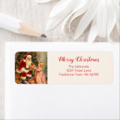 Santa en kind retour adreslabel etiket (Insitu)