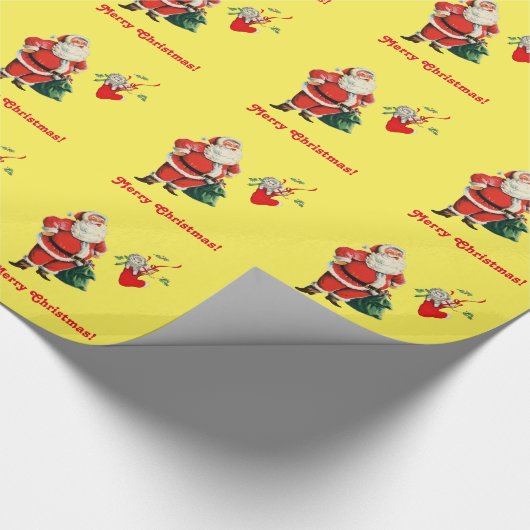 Santa en Kitten Cadeaupapier (Hoek)