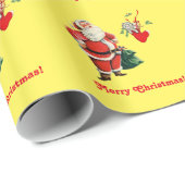 Santa en Kitten Cadeaupapier (Rol Hoek)
