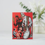  Santa en Krampus Briefkaart (Staand voorkant)