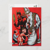  Santa en Krampus Briefkaart (Voorkant / Achterkant)