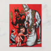  Santa en Krampus Briefkaart (Voorkant)