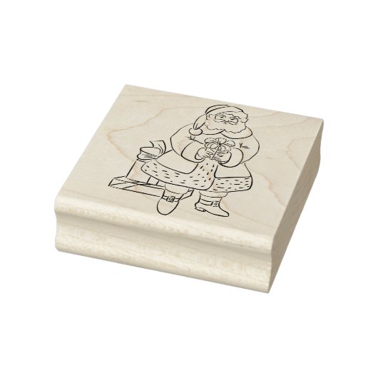 santa en kunststempel voor giften rubberstempel (Stempel)