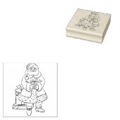 santa en kunststempel voor giften rubberstempel (Gestempeld)