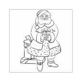 santa en kunststempel voor giften rubberstempel (Afrduk)
