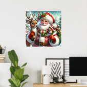 Santa en metgezellen Poster (Thuiskantoor)