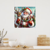 Santa en metgezellen Poster (Keuken)
