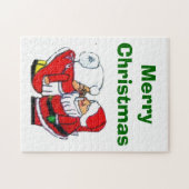 SANTA EN MEVROUW CLAUS KERSTMIS KUS puzzel (Horizontaal)