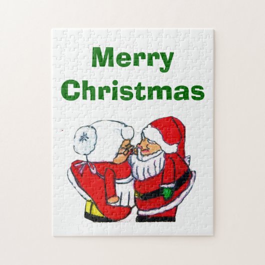 SANTA EN MEVROUW CLAUS KERSTMIS KUS puzzel (Verticaal)