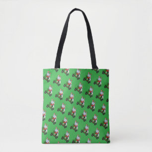 Santa en mevrouw Claus rijden op een scooter Tote Bag