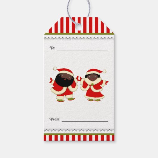 Santa en Mrs Claus Cadeaulabel (Voorkant)