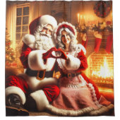 Santa en Mrs Claus Douchegordijn (Voorkant)