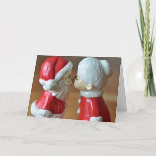 Santa en Mrs Claus Feestdagen Kaart (Voorkant)