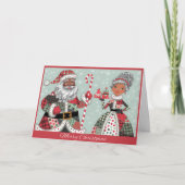 Santa en Mrs Claus Feestdagen Kaart (Voorkant)