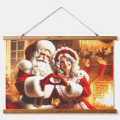 Santa en Mrs Claus Hangend Wandkleed (Voorkant)