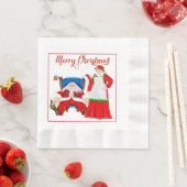 Santa en Mrs Claus Kerstmis Napkins Servet (Insitu)