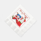 Santa en Mrs Claus Kerstmis Napkins Servet (Hoek)