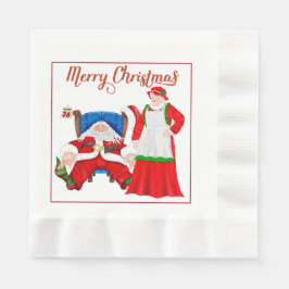 Santa en Mrs Claus Kerstmis Napkins Servet