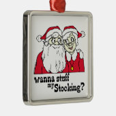 Santa en Mrs Claus Metalen Ornament (Rechts)