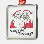 Santa en Mrs Claus Metalen Ornament (Links)