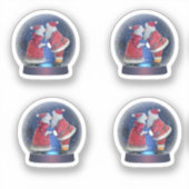 Santa en Mrs Claus Sticker (Voorkant)