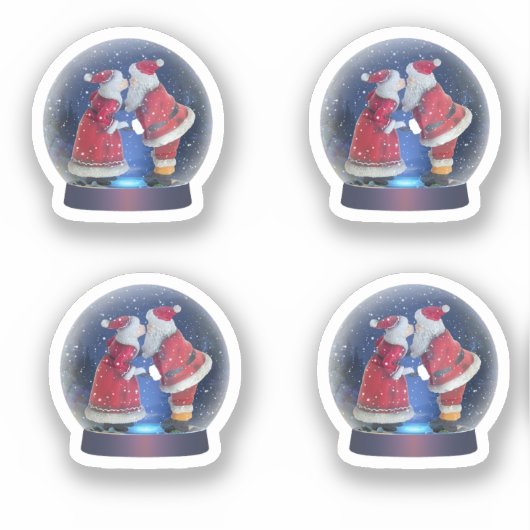 Santa en Mrs Claus Sticker (Voorkant)