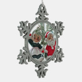 Santa en Mrs Claus Tin Sneeuwvlok Ornament (Links)