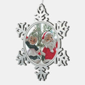 Santa en Mrs Claus Tin Sneeuwvlok Ornament (Rechts)