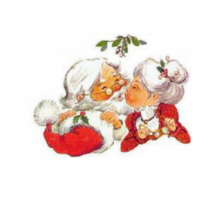 Santa en Mrs Clause Staand Fotobeeldje