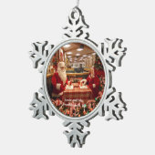 Santa en Mrs Frankenmuth, MI Snowflake 1 Tin Sneeuwvlok Ornament (Rechts)