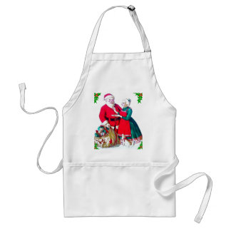 Santa en Mrs Santa Claus Apron Standaard Schort