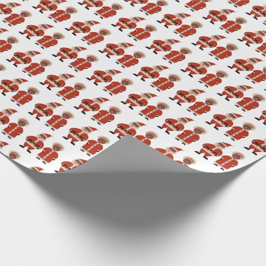 Santa- en Ms Claus Wrapping Paper, Black Santa Cadeaupapier (Hoek)