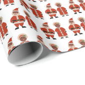 Santa- en Ms Claus Wrapping Paper, Black Santa Cadeaupapier (Rol Hoek)