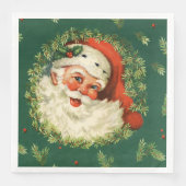  Santa en Pine Krans Diner Papier Servet (Voorkant)