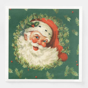  Santa en Pine Krans Diner Papier Servet