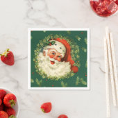 Santa en Pine Krans Papier Servet (Insitu)