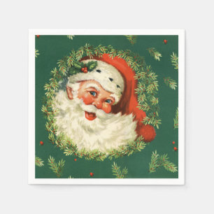  Santa en Pine Krans Papier Servet
