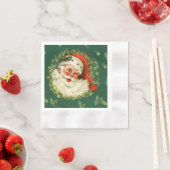 Santa en Pine Krans Papier Servet (Insitu)