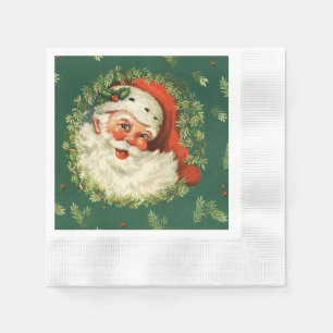  Santa en Pine Krans Papier Servet