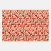  Santa en Poinsettias Collage Inpakpapier Vel (Voorkant 2)